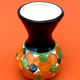 1940s Polychrome ceramic vase decorated with fruit and foliage