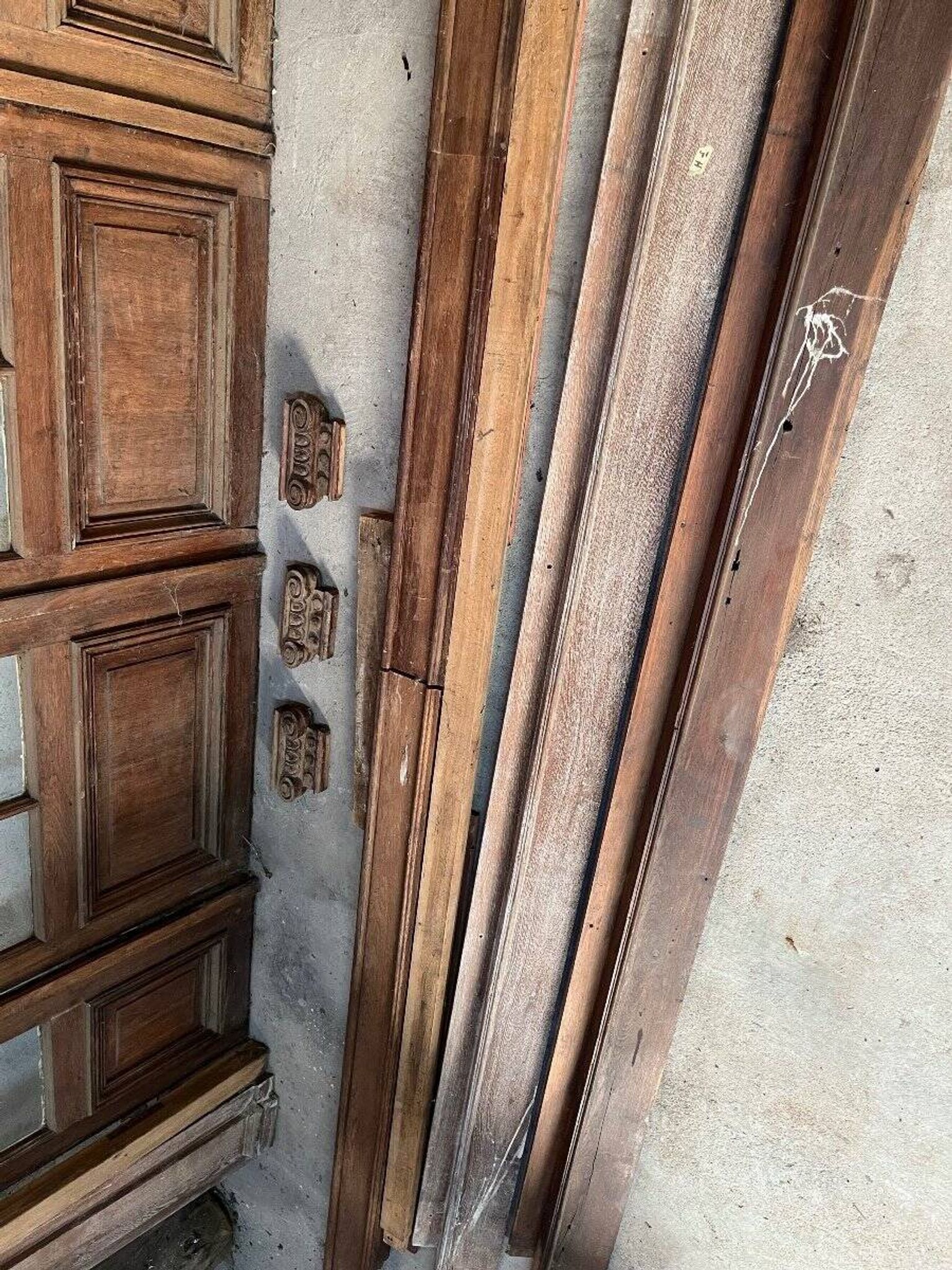 Interior doors with small panes, circa 1900
