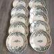 10 assiettes plates en terre de fer, Badonviller TF ( Théophile Fenel ) "Roses"- XIXème siècle