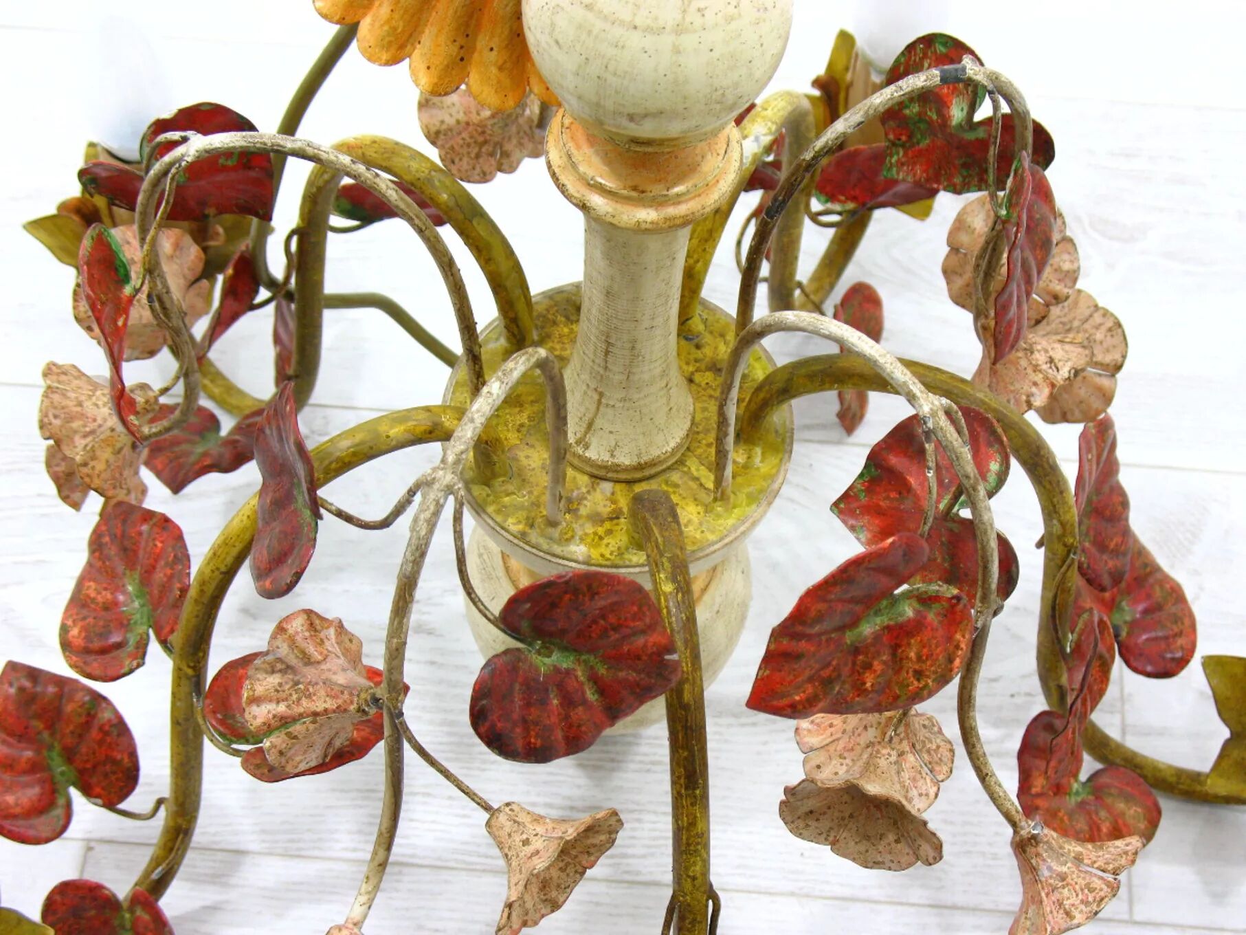 Lustre floral Hollywood Regency, années 1970