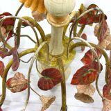 Lustre floral Hollywood Regency, années 1970
