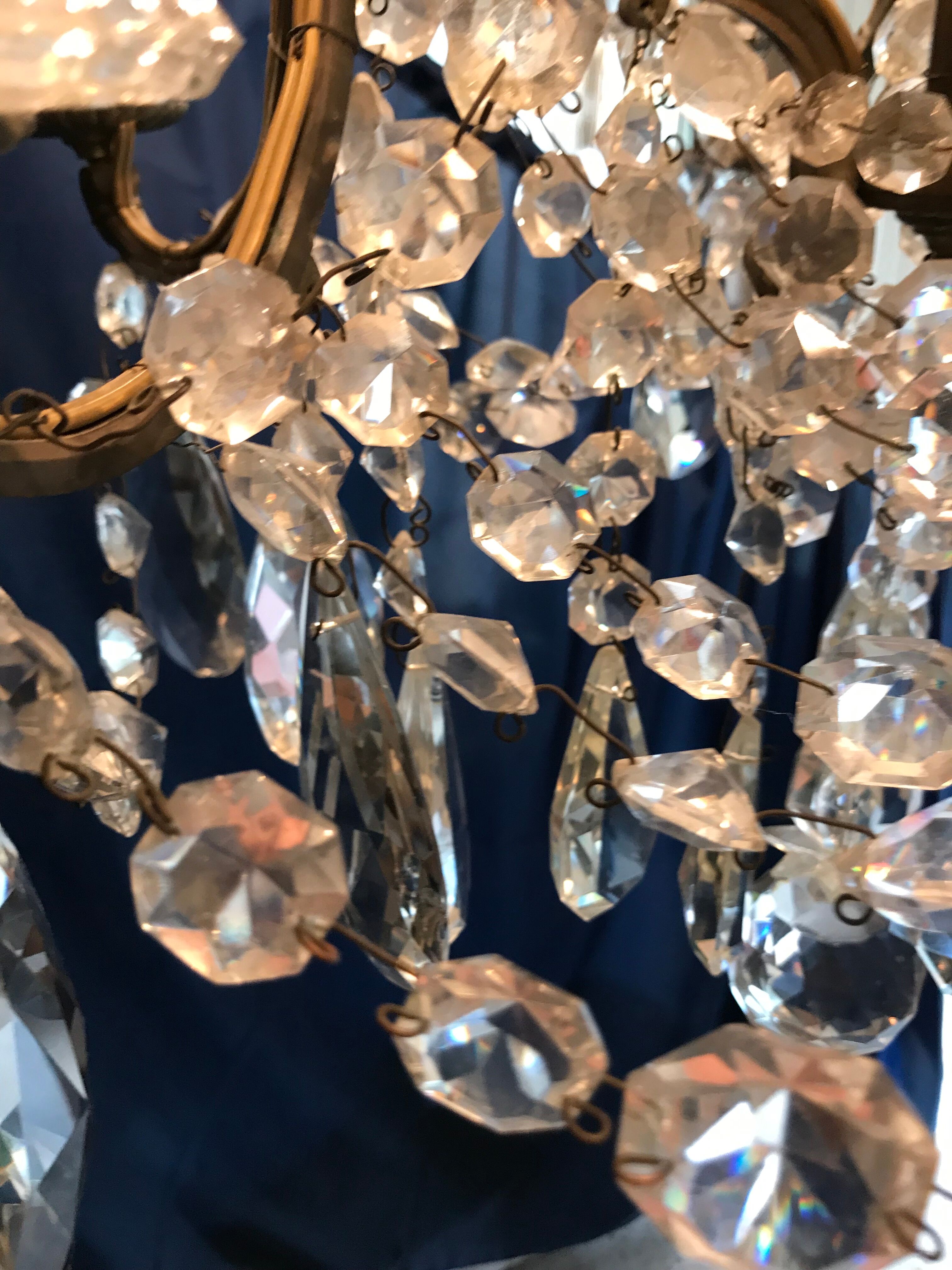 Crystal chandelier diamond cut 9 fires 1880