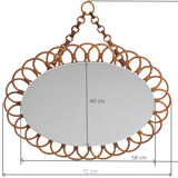 Miroir en rotin ovale années 60/70
