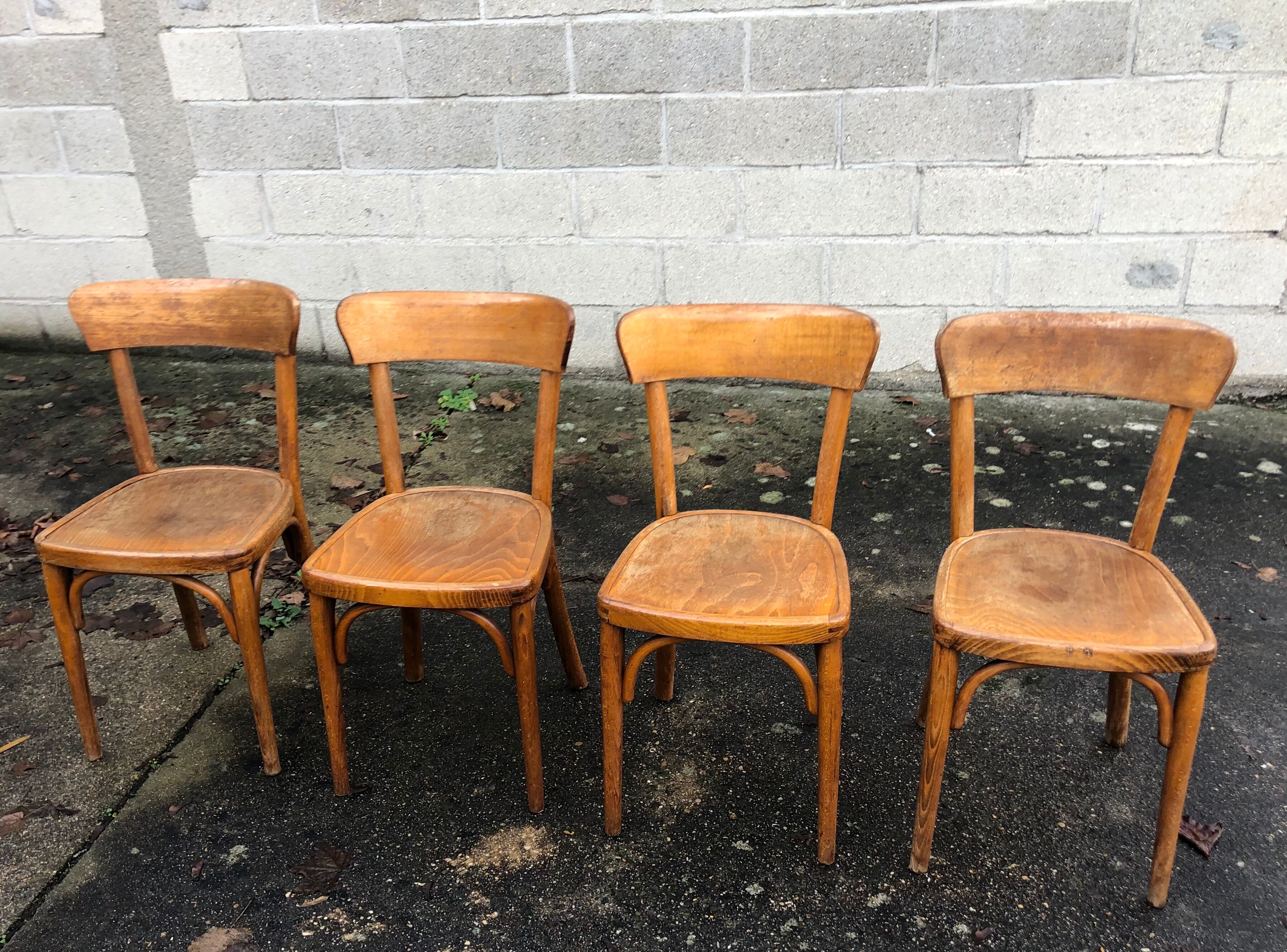 Lot of 4 vintage bistro chairs