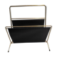 Magazine holder patinated golden metal skaï black