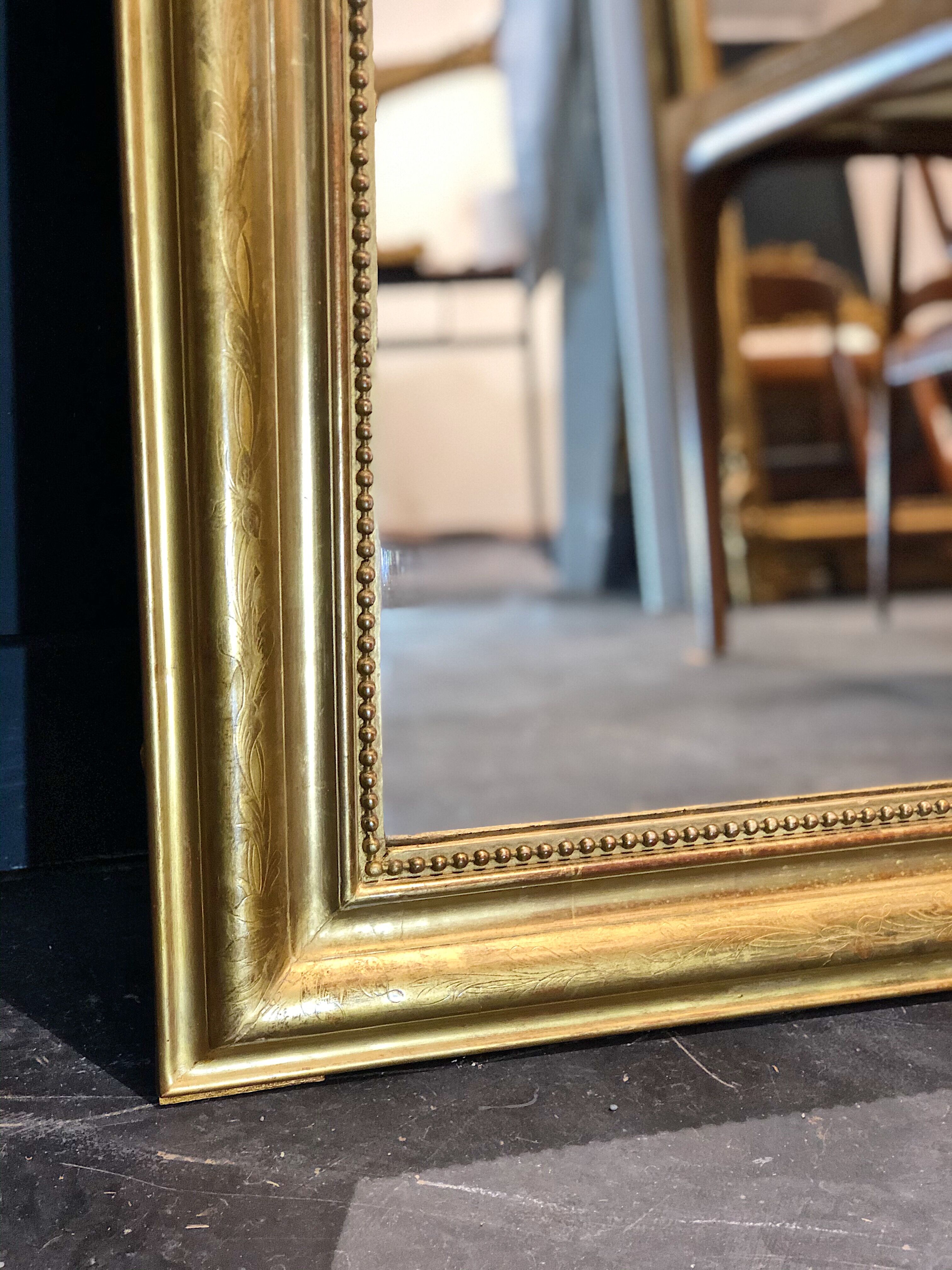 Old mirror 162 x 104 gold leaf gilding