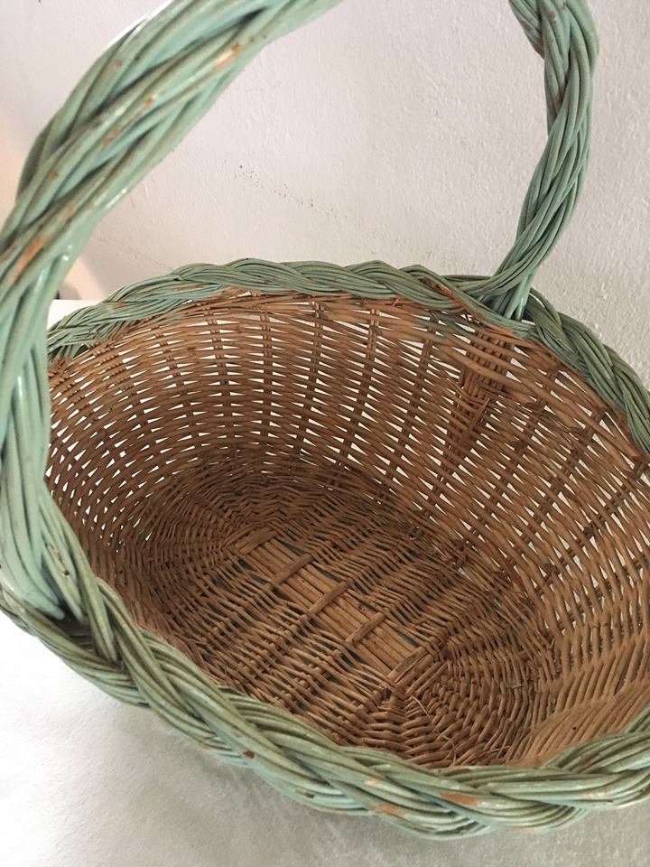 Spring wicker basket