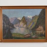 Painting "The River in the Mountains”, Scandinavian design, 1970s