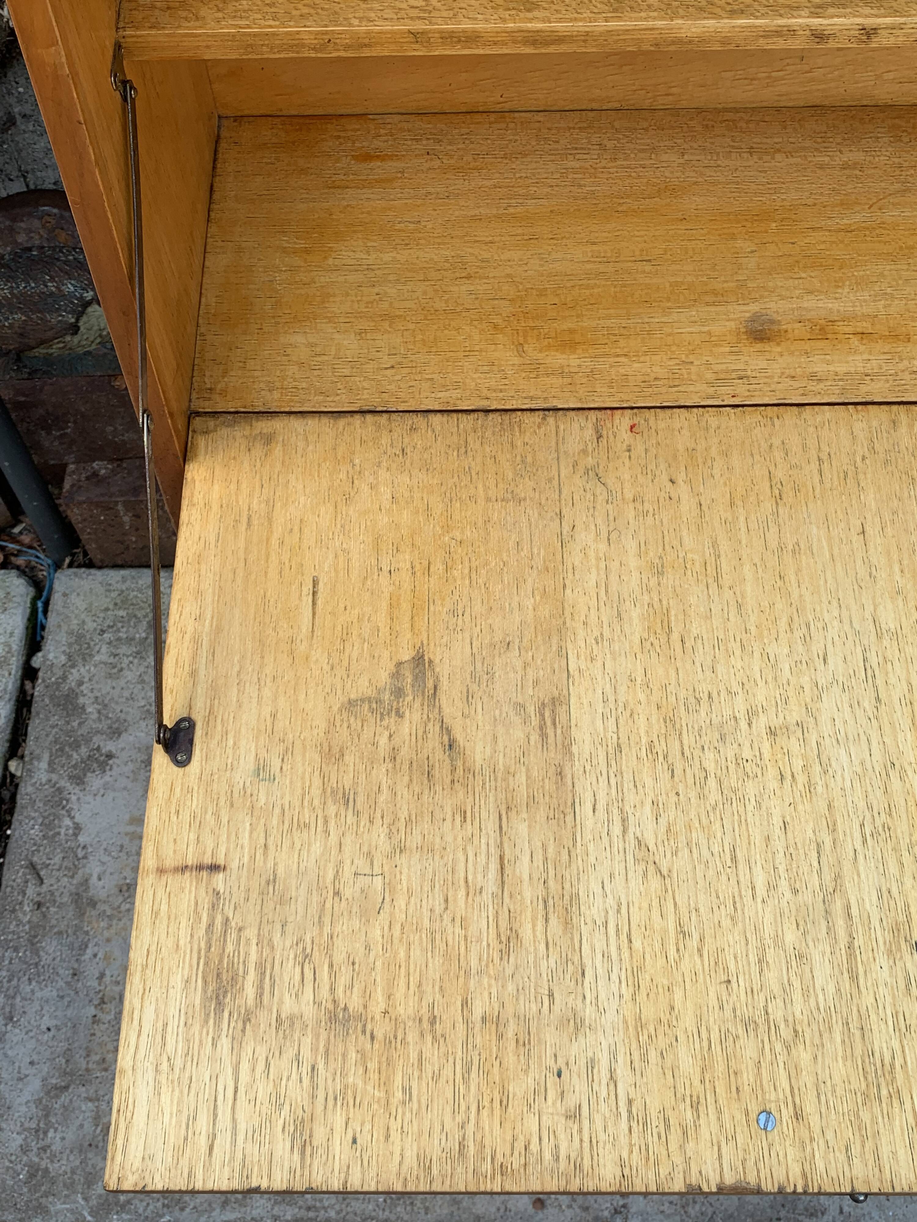 Vintage 1950s asymmetrical wall-mounted secretary desk