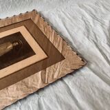 Art Deco photo frame in pink tinted beveled mirror