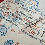 Carte scolaire Rossignol USA URSS, années 60