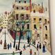 Naive painting signed - Paris Place de Furstenberg