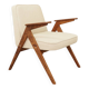 Scandinavian beige boucle armchair modern design rustic oak