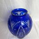 Cobalt blue Bohemian crystal vase from the 20th century.