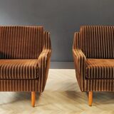 Two mid century armchairs vintage - set 2 chairs
