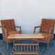 Trio of Knoll Lounge Chairs with Magazine Table.