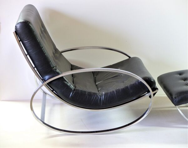 fauteuil Et Repose-Pied Milo Baughmann Vers 1970