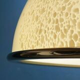 Vintage Murano glass pendant lamp in beige by F. Fabbian, Italy, 1970s.