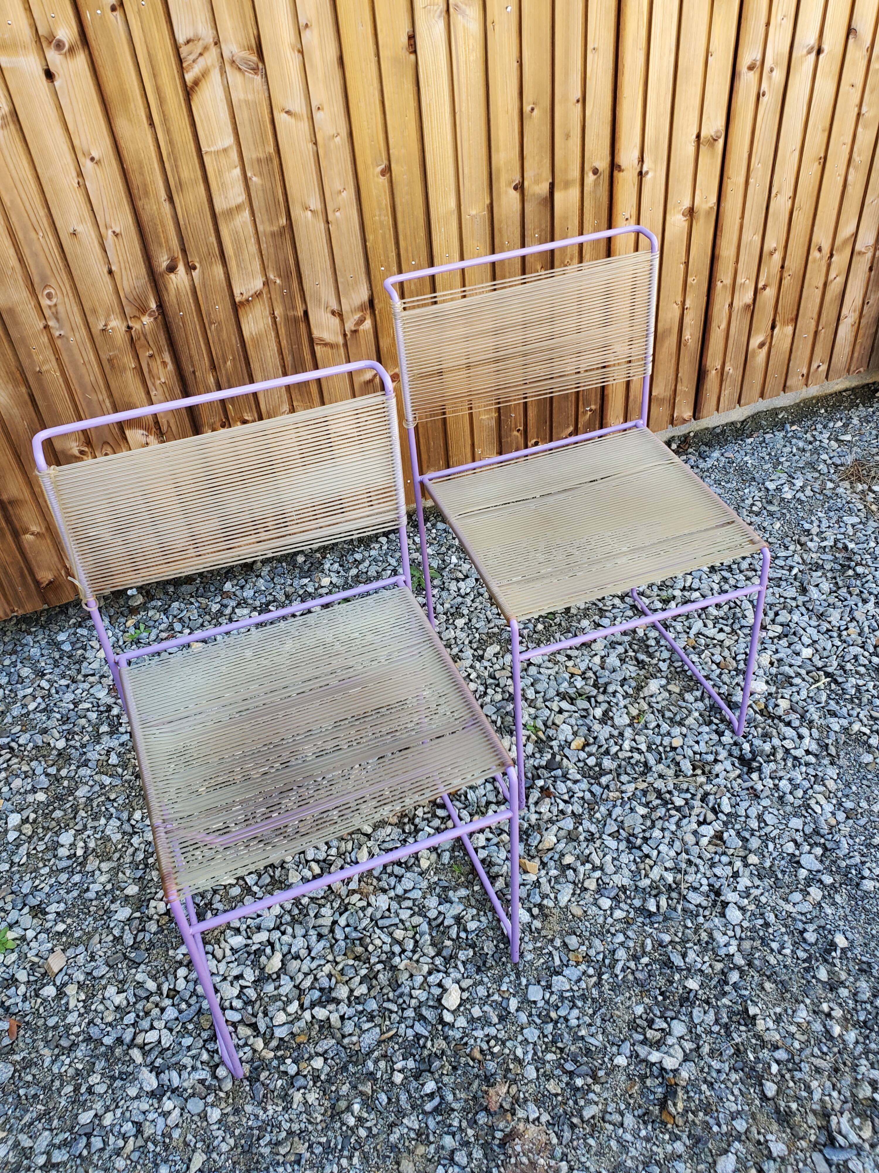 Set of 4 vintage Spaghetti FlyLine chairs