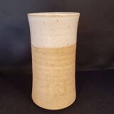 Vase en grès brut et vernissé