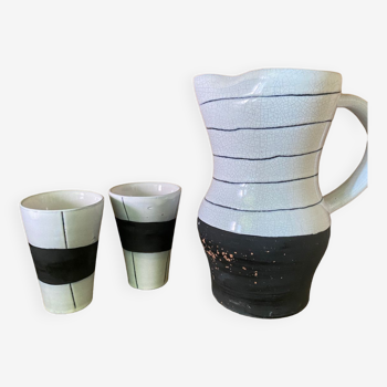 Pitcher and 2 Jacques Innocenti cups
