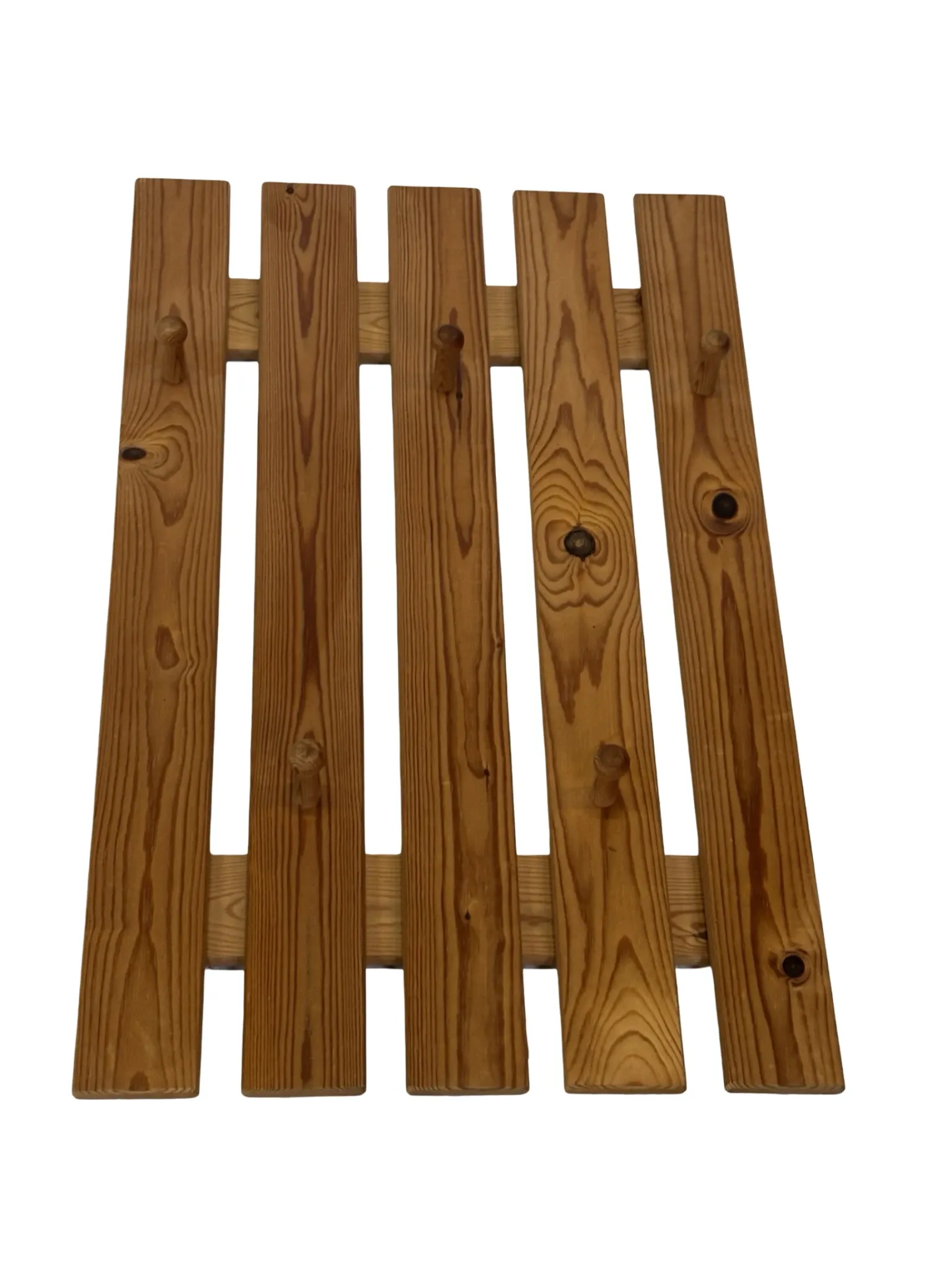 Vintage pine coat rack, 1970s minimalist design