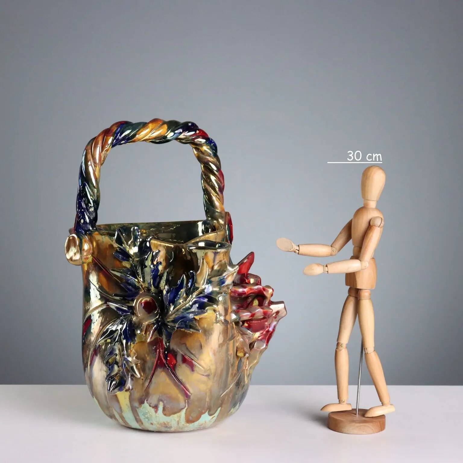 Antique ceramic vase by Giuseppe Mazzotti, Albisola, Italy, 1930s-1940s.