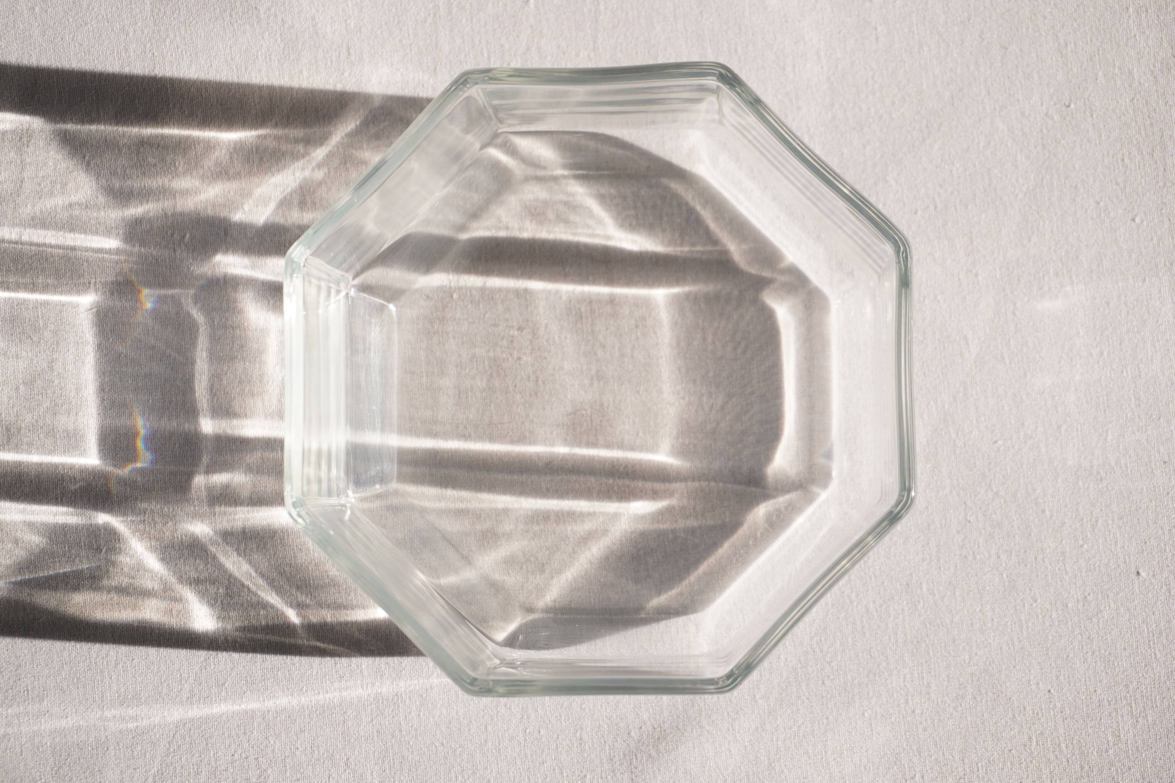 Set of 4 octagonal glass bowls/dishes, Arcoroc France