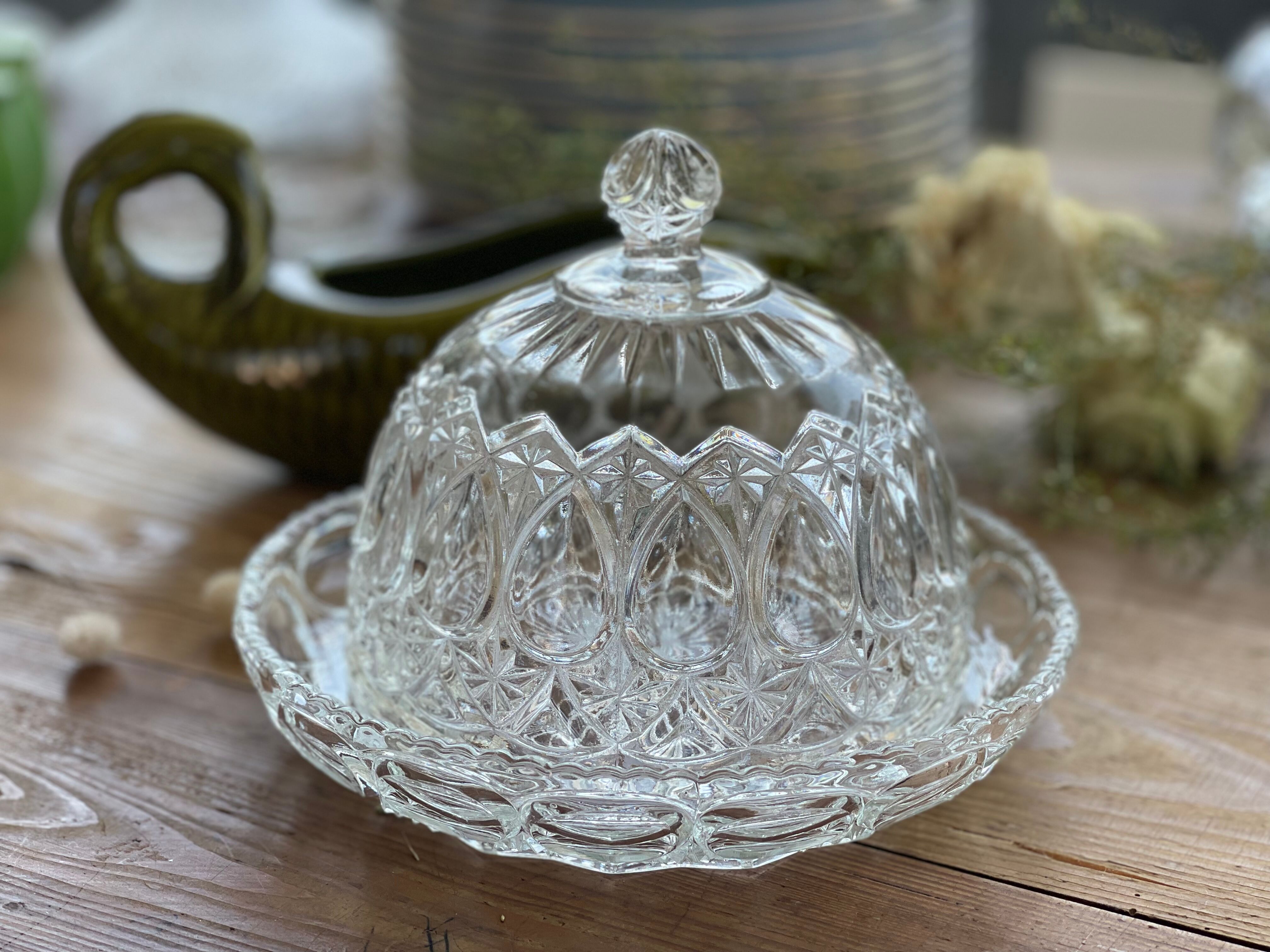 Crystal dish and bell