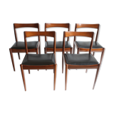 Rosewood Astrid Dining Chairs by Oswald Vermaercke for V-Form, 1962, Set of 5