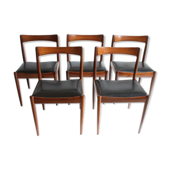 Rosewood Astrid Dining Chairs by Oswald Vermaercke for V-Form, 1962, Set of 5