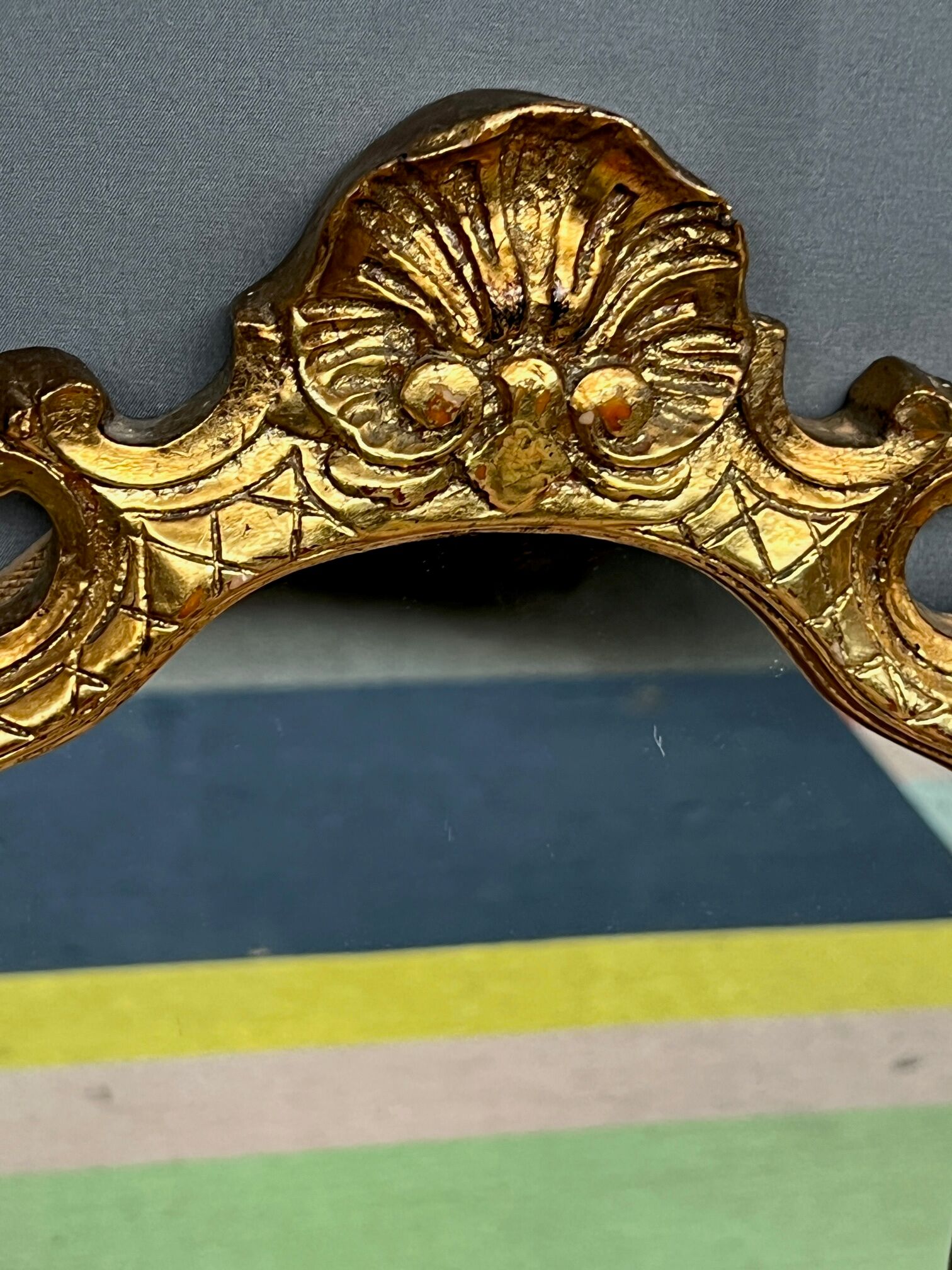 Paire de miroirs dorés, 97x28 cm