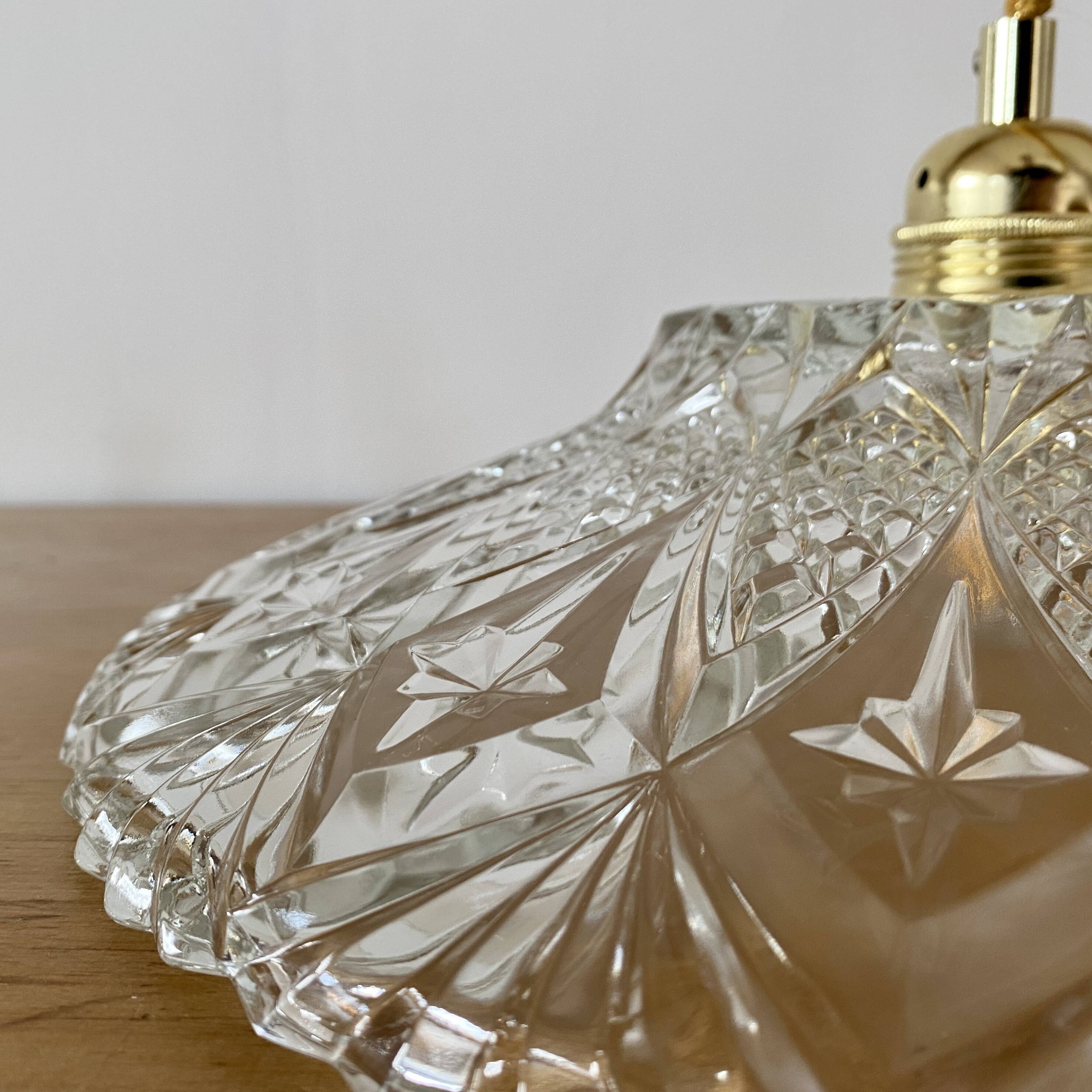 Vintage glass lampshade pendant light - tableware collection -