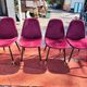 Set of 4 Contemporary Design Chairs in Burgundy/Dark Red Velvet