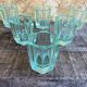 Set of 6 antique liqueur glasses moser moulded uranium glass beryl art deco