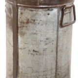 Metal stool with teak seat