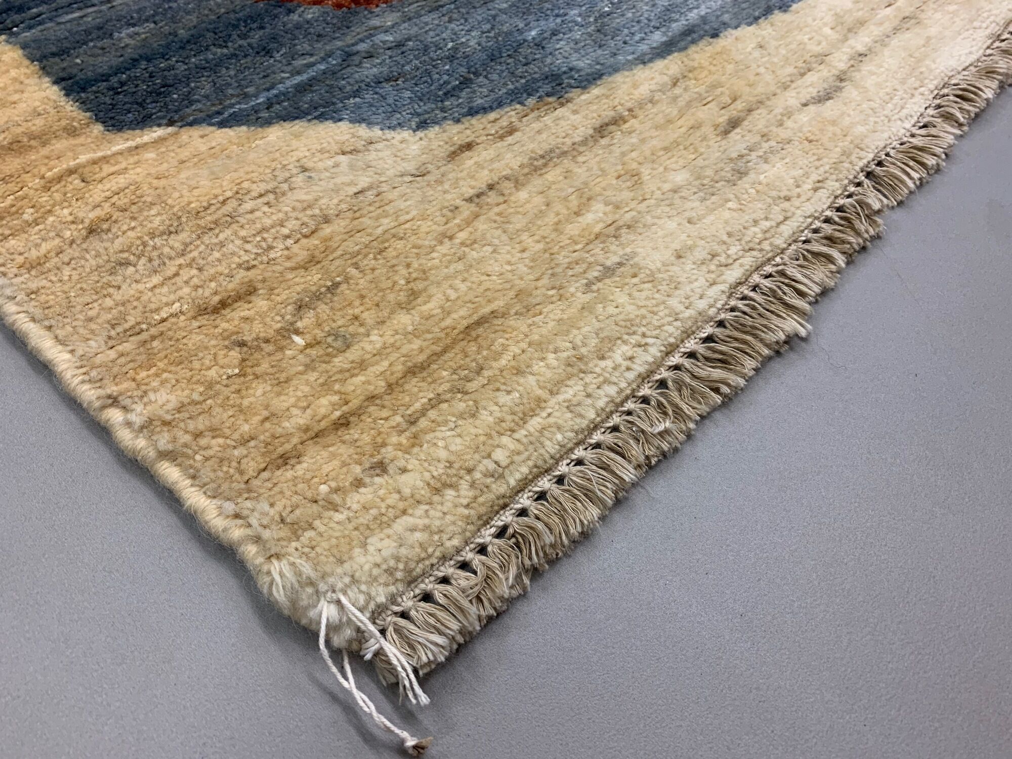 Afghan Chobi Art Deco Rug 190x130 cm Blue, Beige, Gold, Medium
