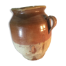 Brown glazed confit pot