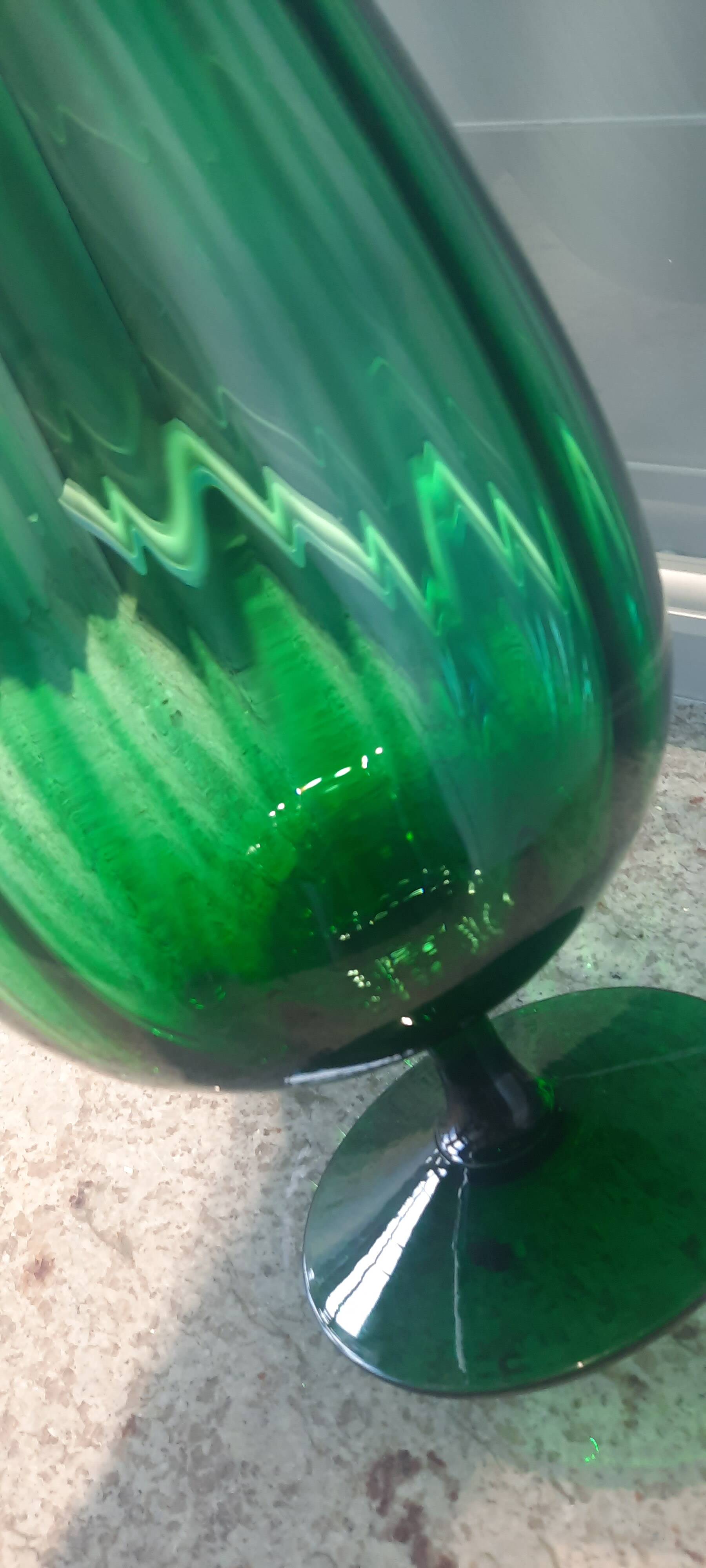 Vintage empoli crystal cup vase