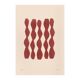 Abstract painting on paper, dark red illustration signed Eawy.