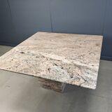 Vintage square granite dining table, 1970s