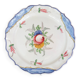 Grande assiette vintage en céramique italienne peinte à la main avec des fleurs