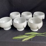 6 porcelain lion head soup bowls