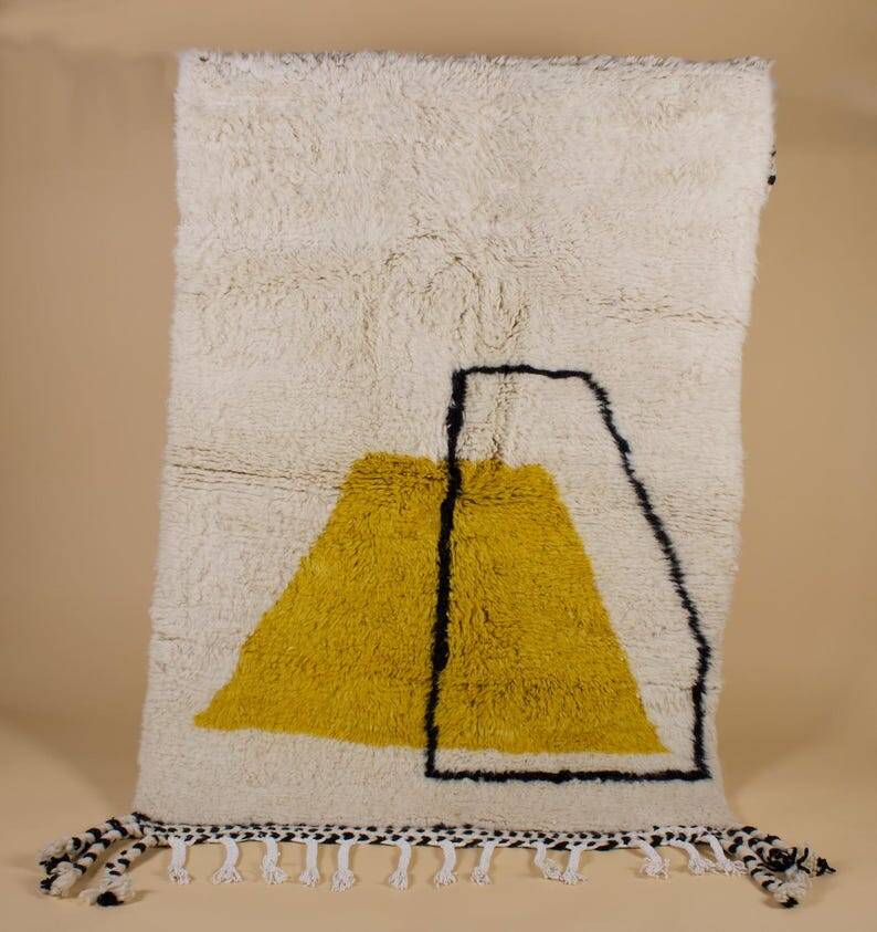 Beni Ouarain wool rug Contemporary graphic design size 250cmx150c