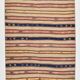5x8 Cream & Navy Blue Striped Pattern Kilim Rug, 152x234Cm