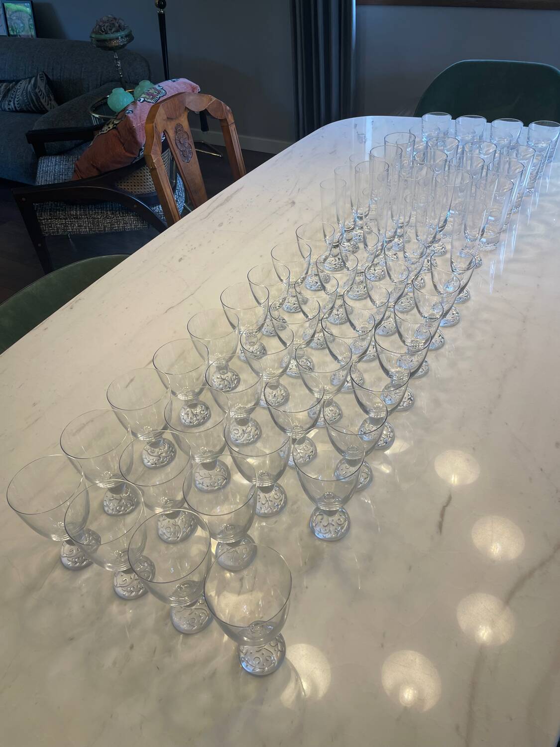 Set of 70 Crystal Durand glasses - Organdy -