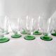 8 two-tone Art Deco engraved crystal stemware