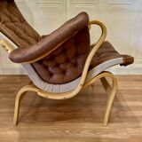 "Pernilla" armchair leather "Bruno Mathsson" 1960.