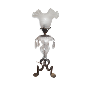 lampe fer forge et cristal