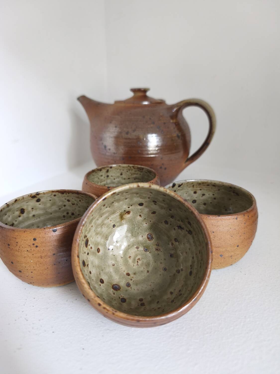 Pyrite stone tea set
